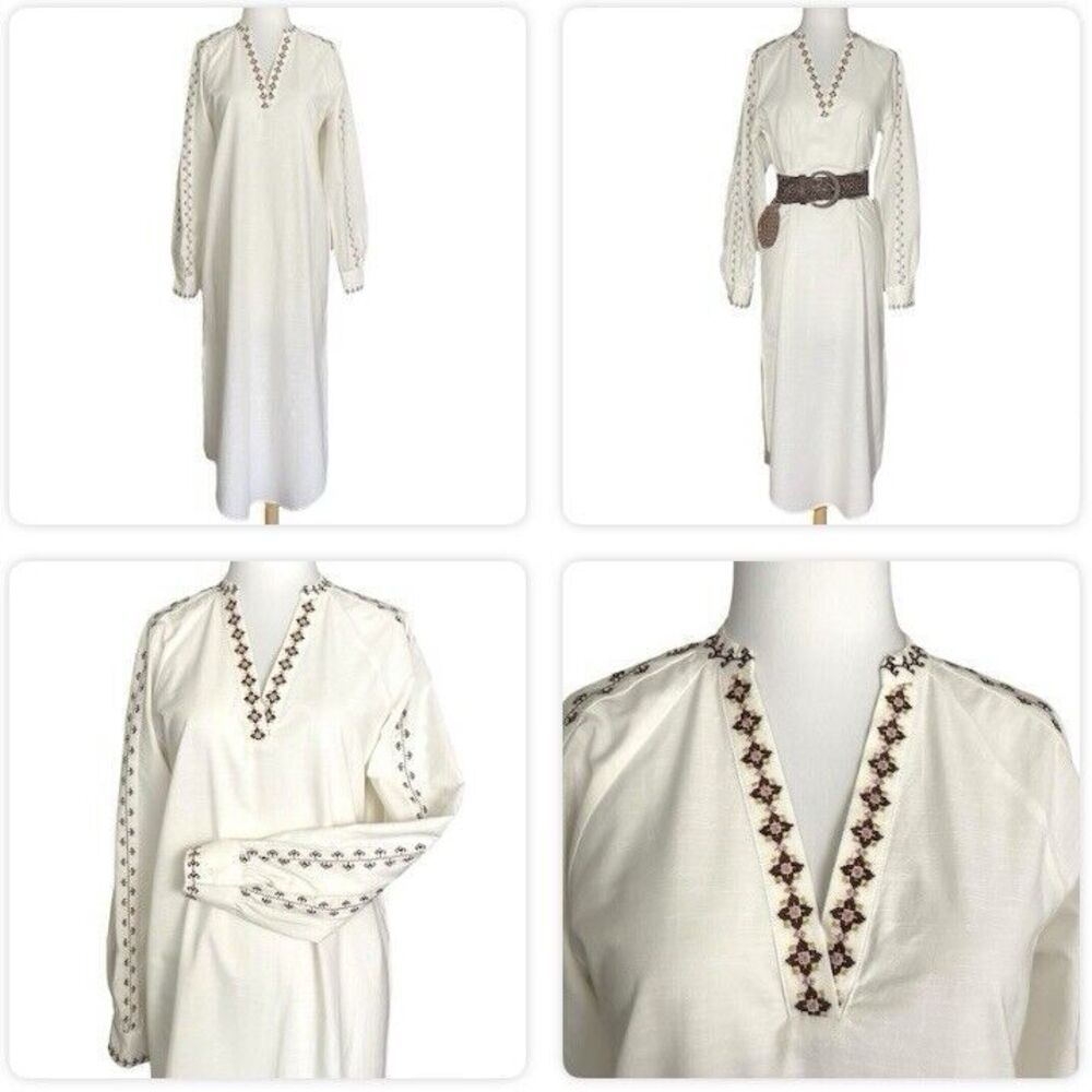 Treasure & Bond White Bungalow Embroidered Maxi Dress Women's Size XS Beachwear